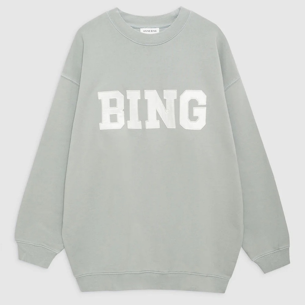 Anine Bing - Tyler Sweatshirt - Satin Letters - Size Small